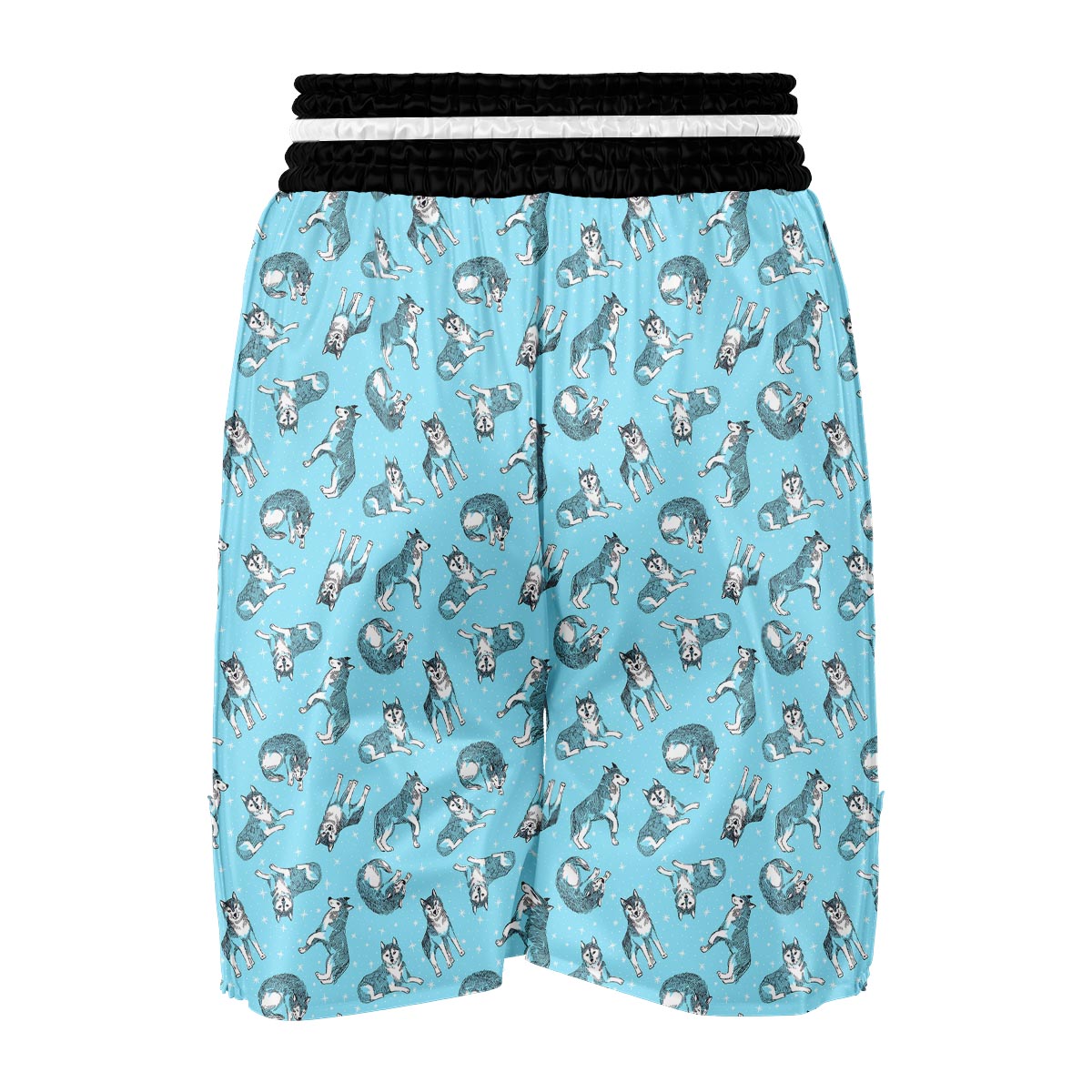 Wolf Hand Drawn Pattern Print Boxing Shorts-grizzshop