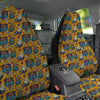 Wolf Head Yellow Tattoo Print Pattern Car Seat Covers-grizzshop