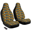 Wolf Head Yellow Tattoo Print Pattern Car Seat Covers-grizzshop