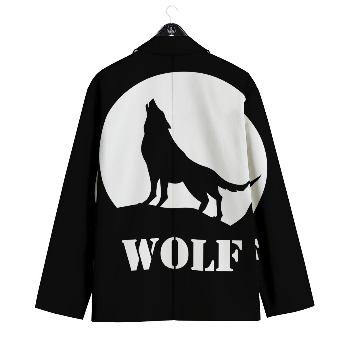Wolf Howling Monochrome Print Men's Sport Coat-grizzshop