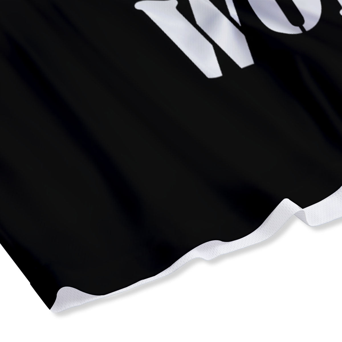 Wolf Howling Monochrome Print Mesh Shorts