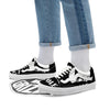 Wolf Howling Monochrome Print Skate Shoes-grizzshop