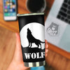 Wolf Howling Monochrome Print Tumbler-grizzshop