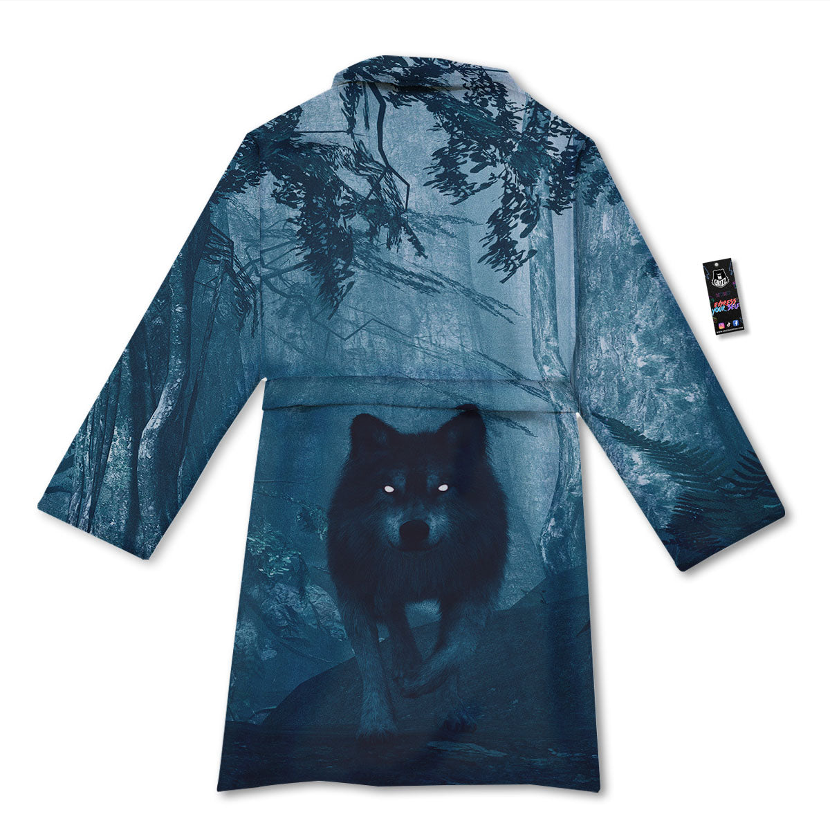 Wolf Jungle Print Bathrobe-grizzshop
