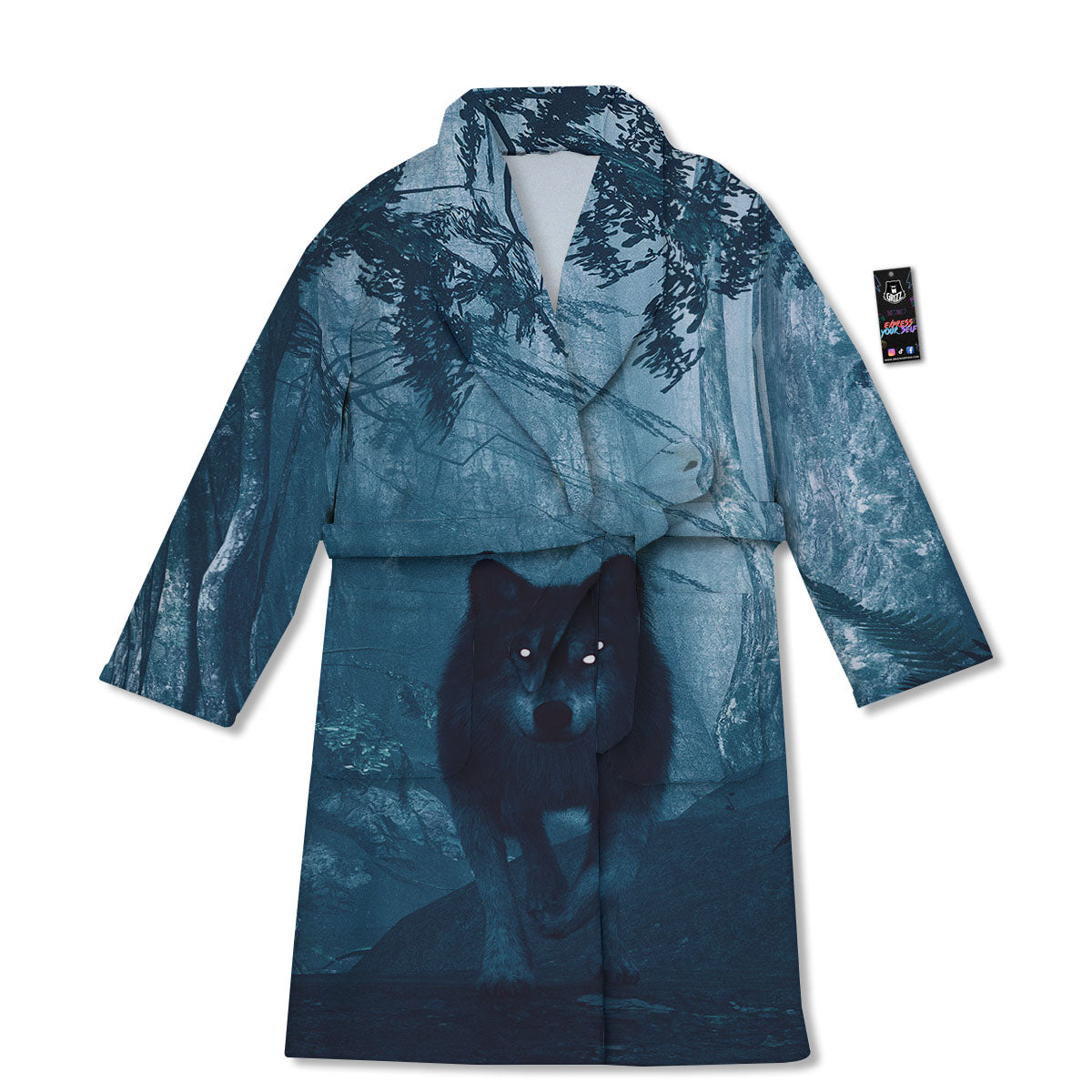 Wolf Jungle Print Bathrobe-grizzshop