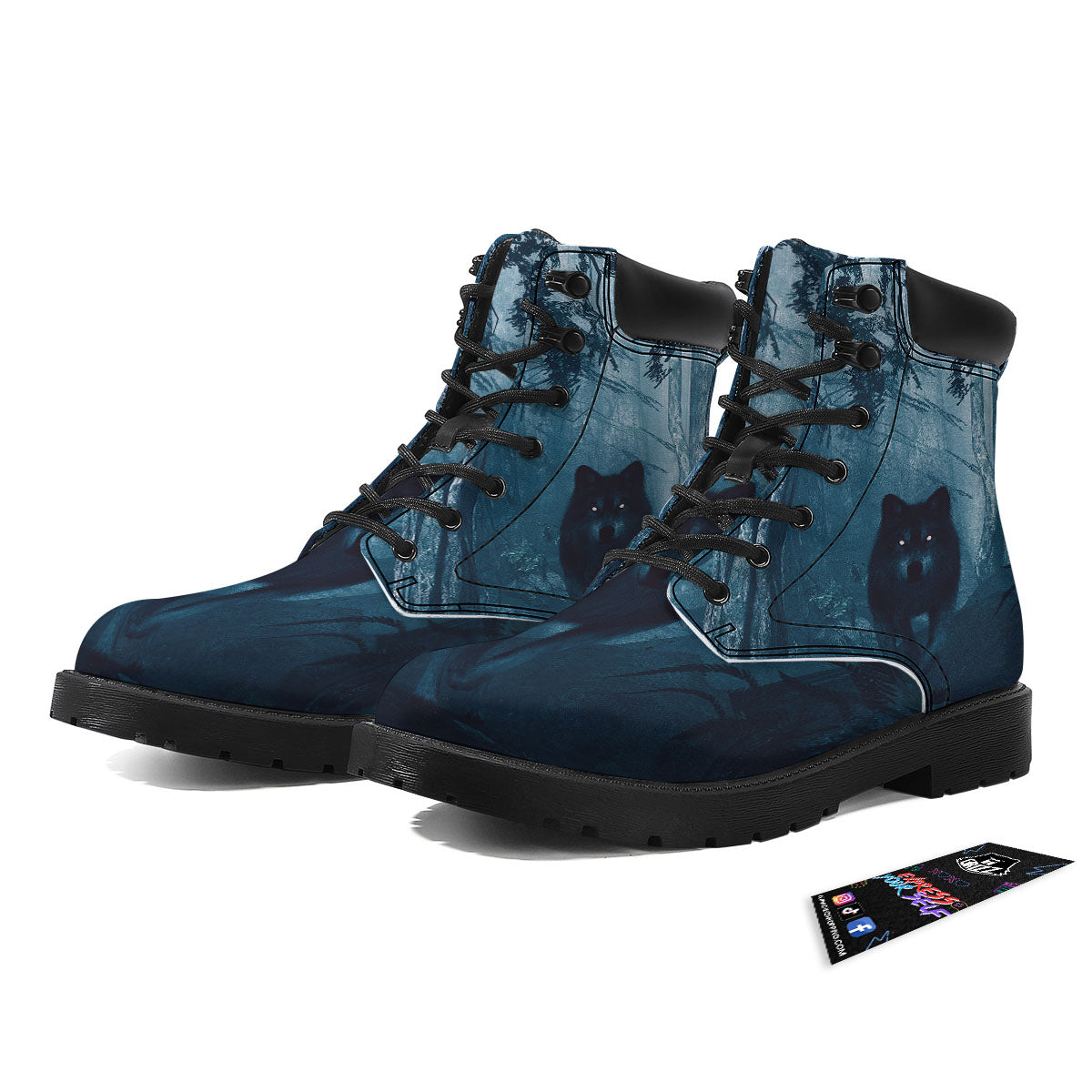 Wolf Jungle Print Boots-grizzshop