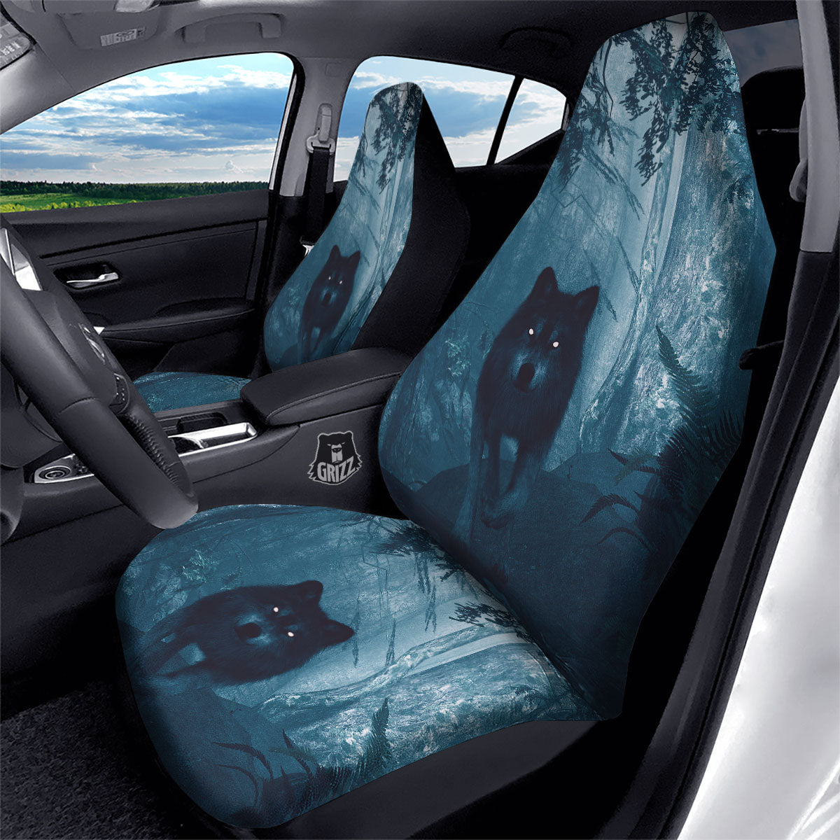 Wolf Jungle Print Car Seat Covers-grizzshop