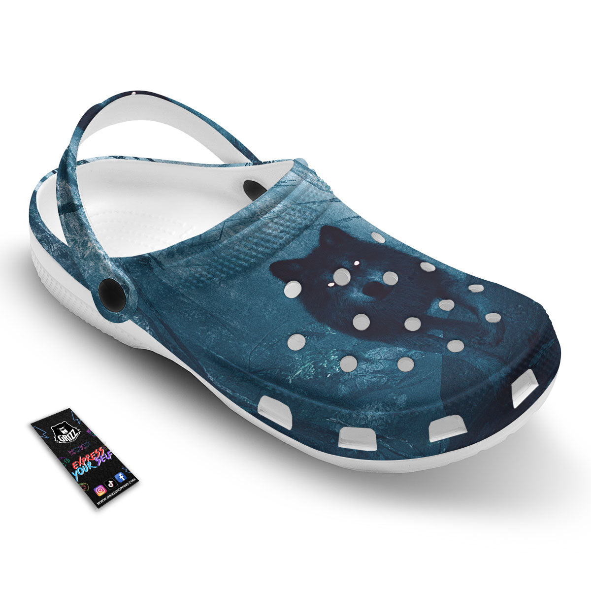 Wolf Jungle Print Clog-grizzshop