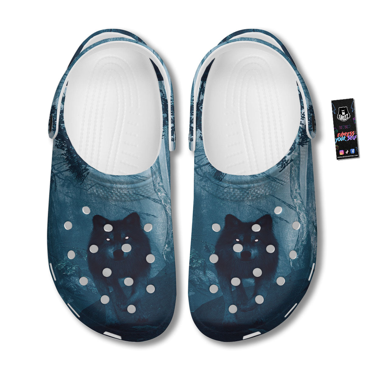 Wolf Jungle Print Clog-grizzshop