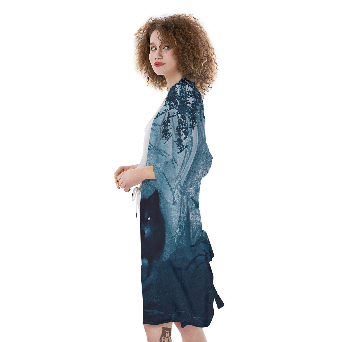 Wolf Jungle Print Kimono-grizzshop