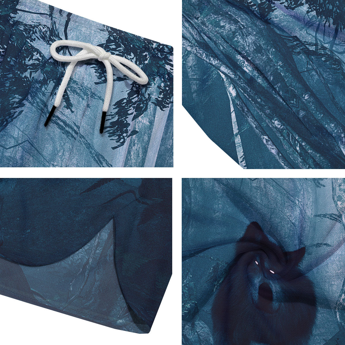 Wolf Jungle Print Men's Running Shorts-grizzshop