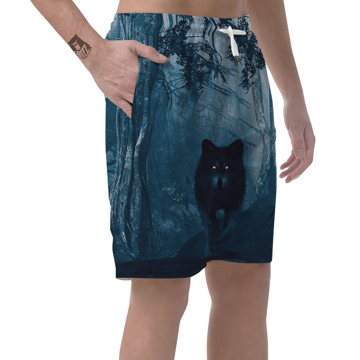 Wolf Jungle Print Men's Shorts-grizzshop