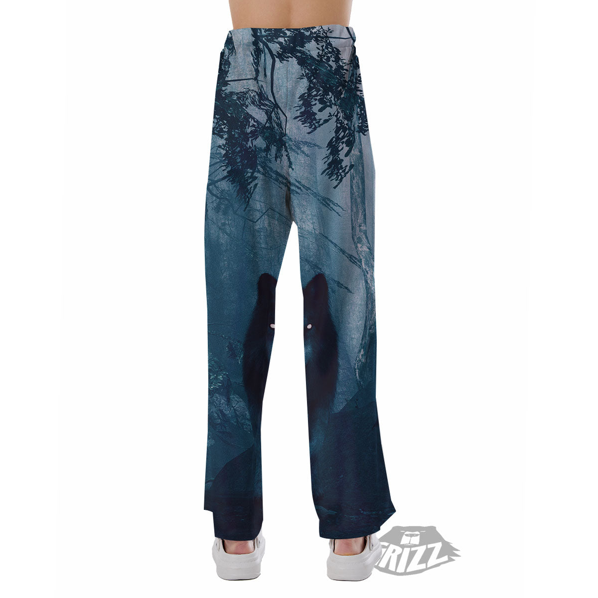 Wolf Jungle Print Pajama Pants-grizzshop