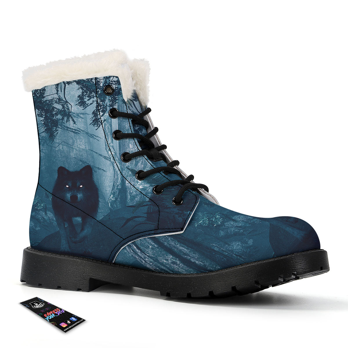 Wolf Jungle Print Winter Boots-grizzshop