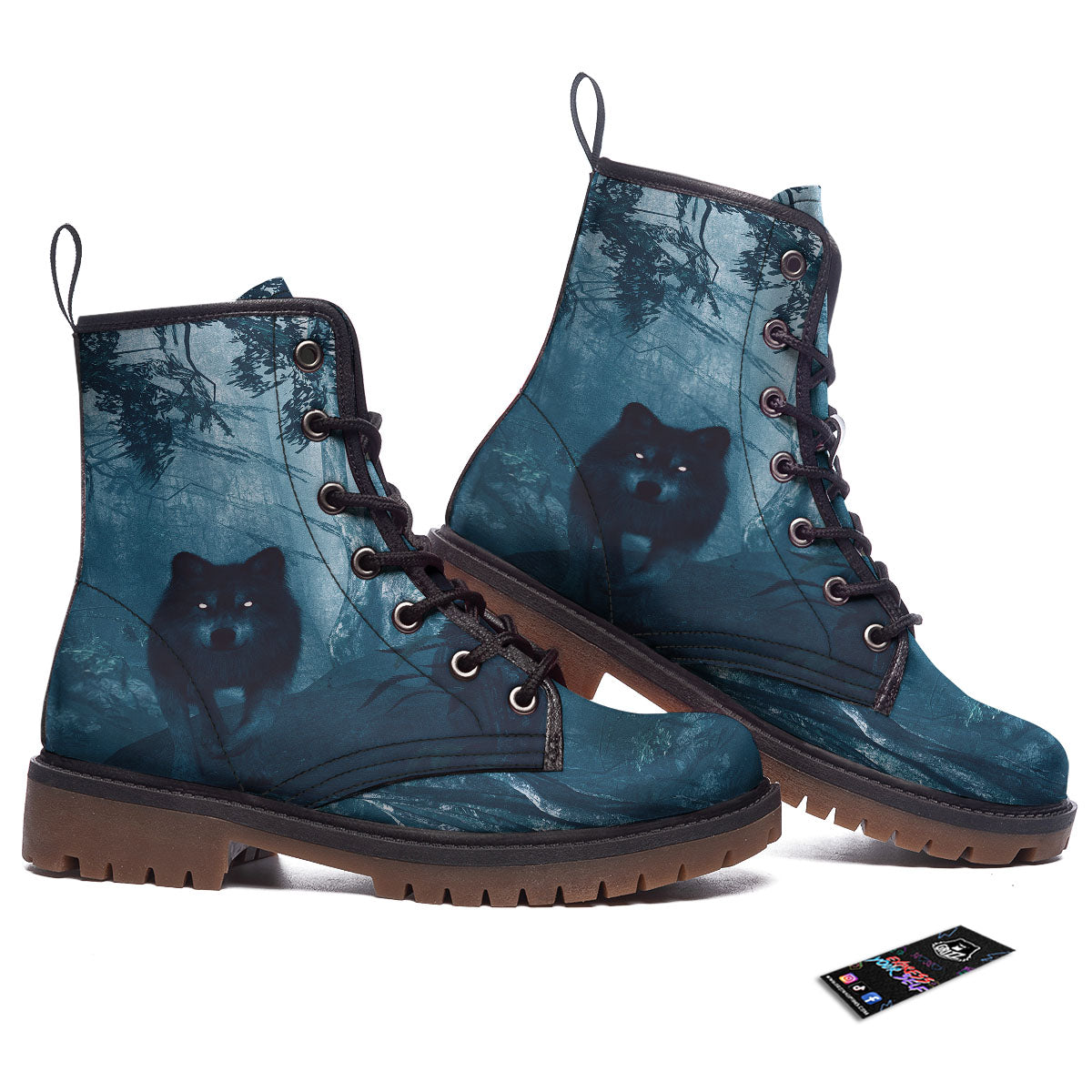 Wolf Jungle Print Work Boots-grizzshop