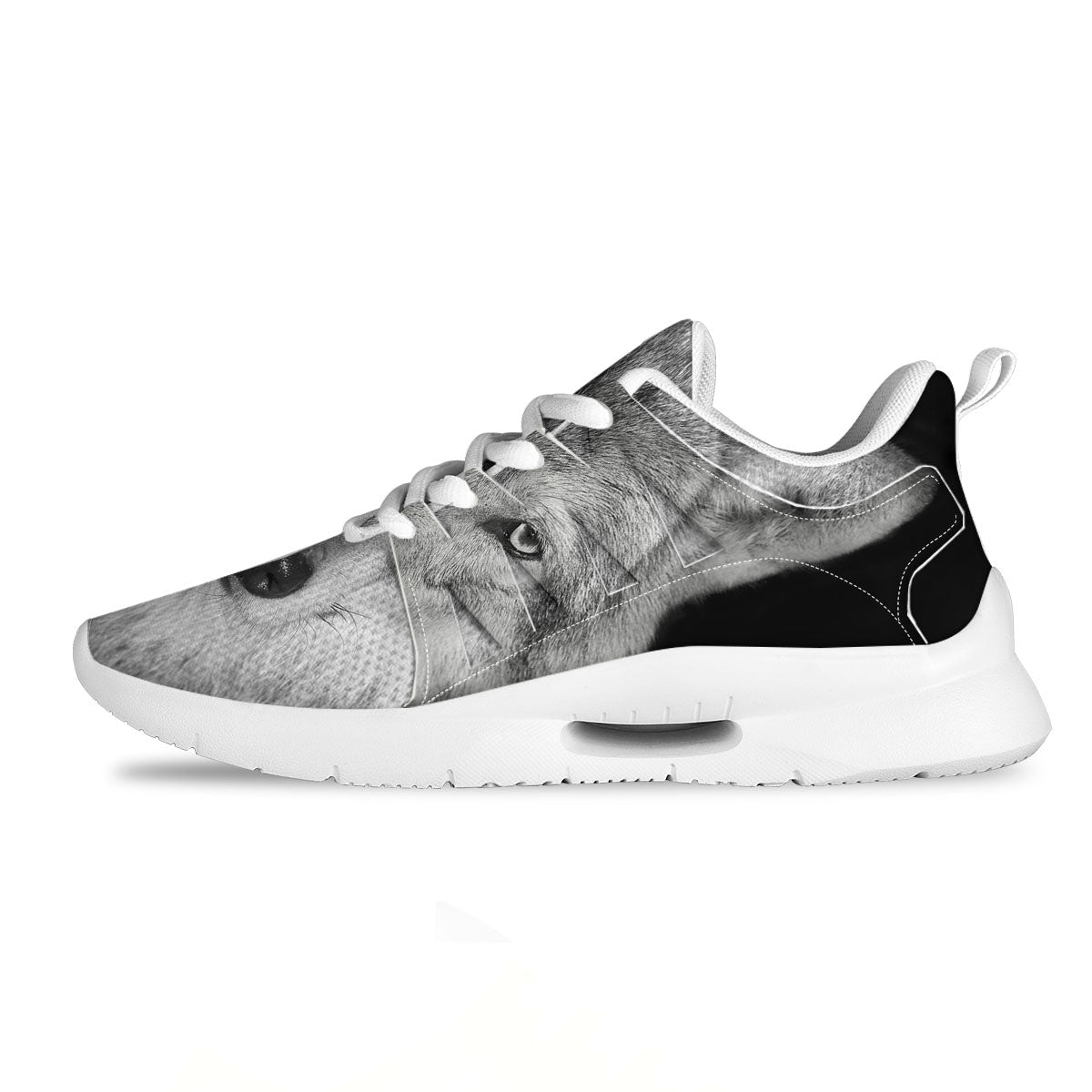 Wolf Monochrome Print Tennis Shoes-grizzshop