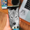 Wolf Monochrome Print Tumbler-grizzshop