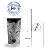 Wolf Monochrome Print Tumbler-grizzshop