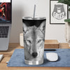 Wolf Monochrome Print Tumbler-grizzshop