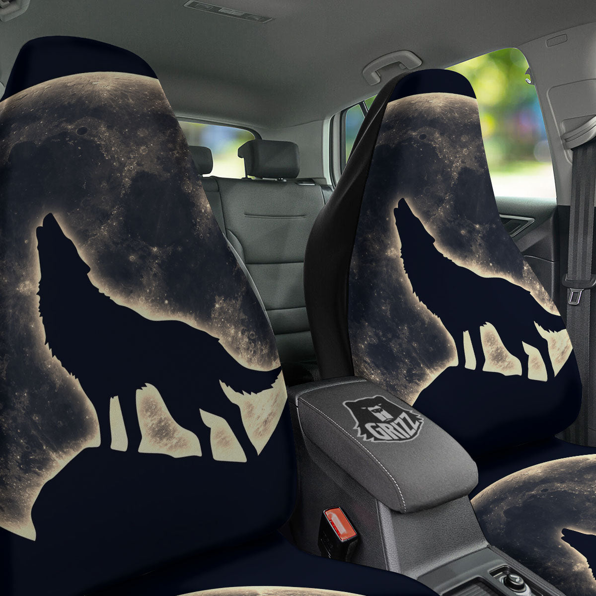 Wolf Moonlight Print Car Seat Covers-grizzshop