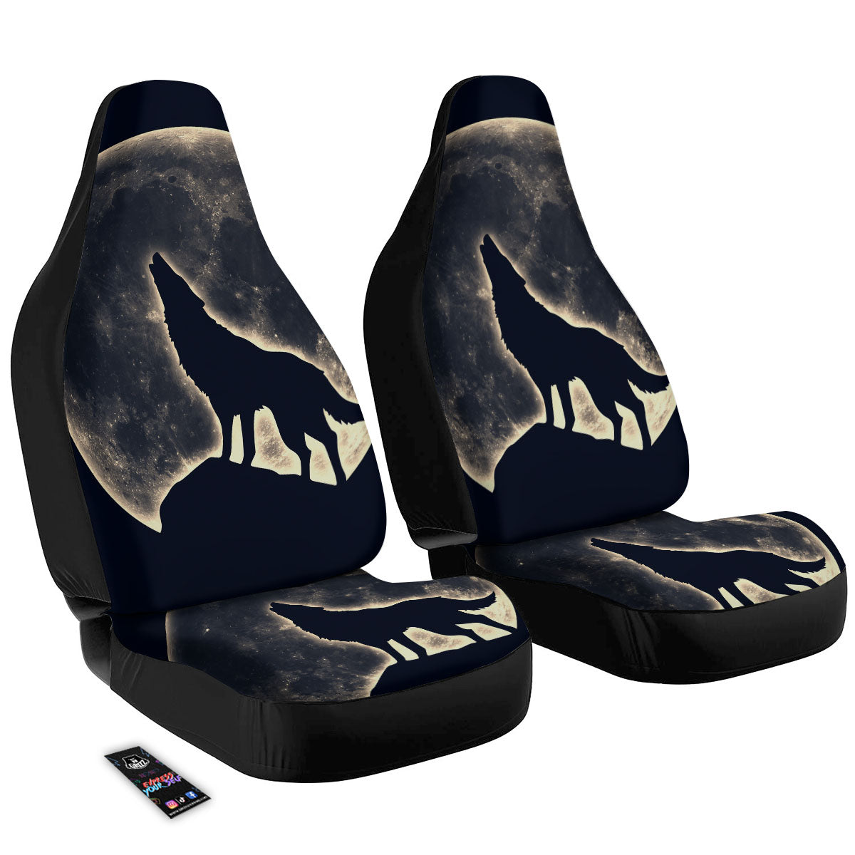 Wolf Moonlight Print Car Seat Covers-grizzshop