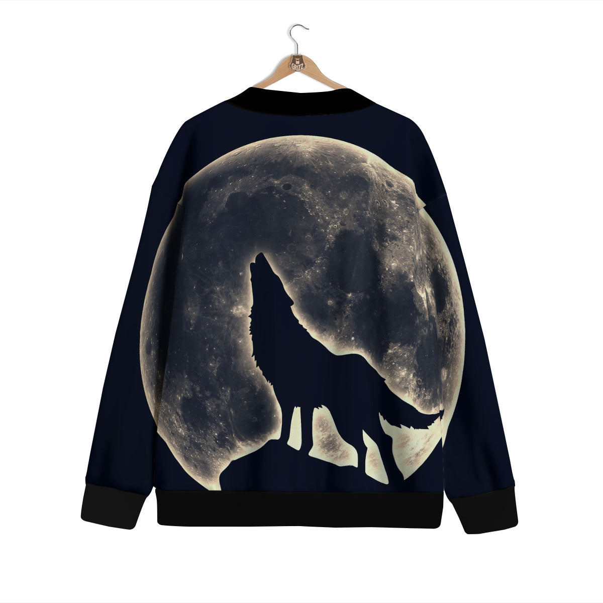 Wolf Moonlight Print Cardigan-grizzshop
