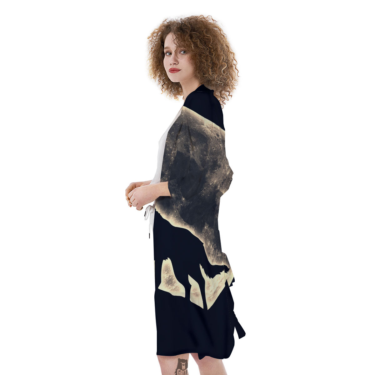 Wolf Moonlight Print Kimono-grizzshop