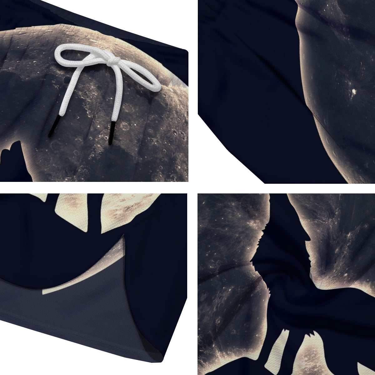 Wolf Moonlight Print Men's Running Shorts-grizzshop