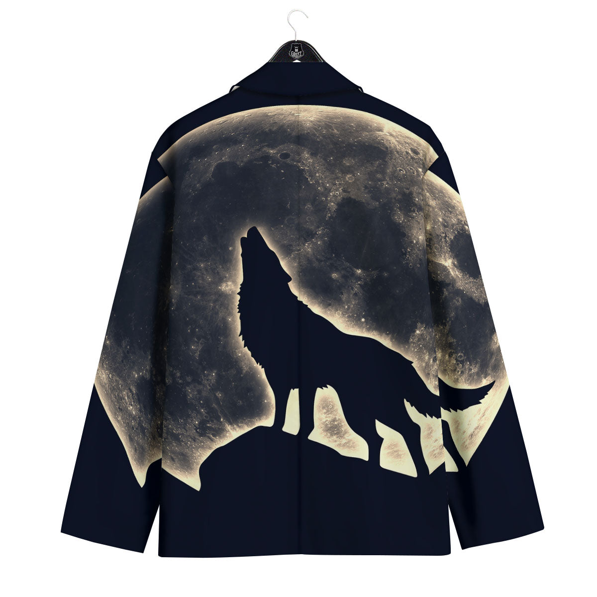 Wolf Moonlight Print Men's Sport Coat-grizzshop