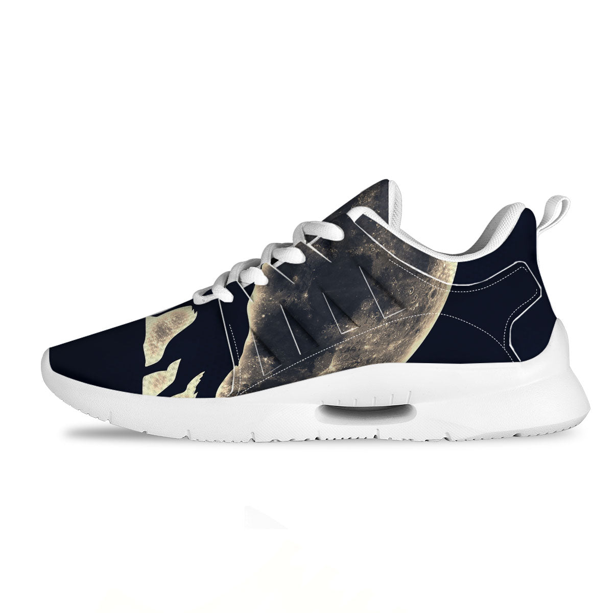 Wolf Moonlight Print Tennis Shoes-grizzshop