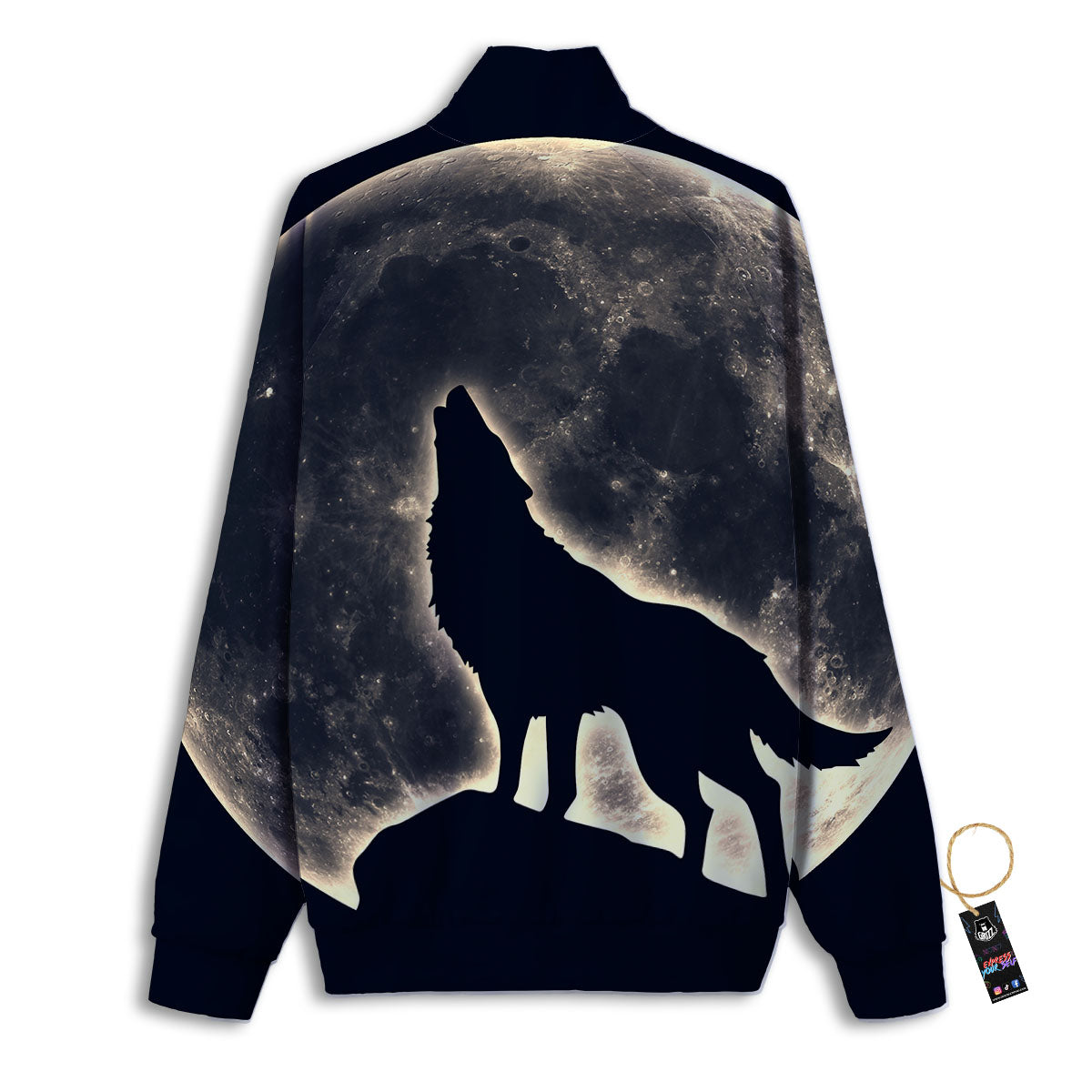 Wolf Moonlight Print Track Jacket-grizzshop