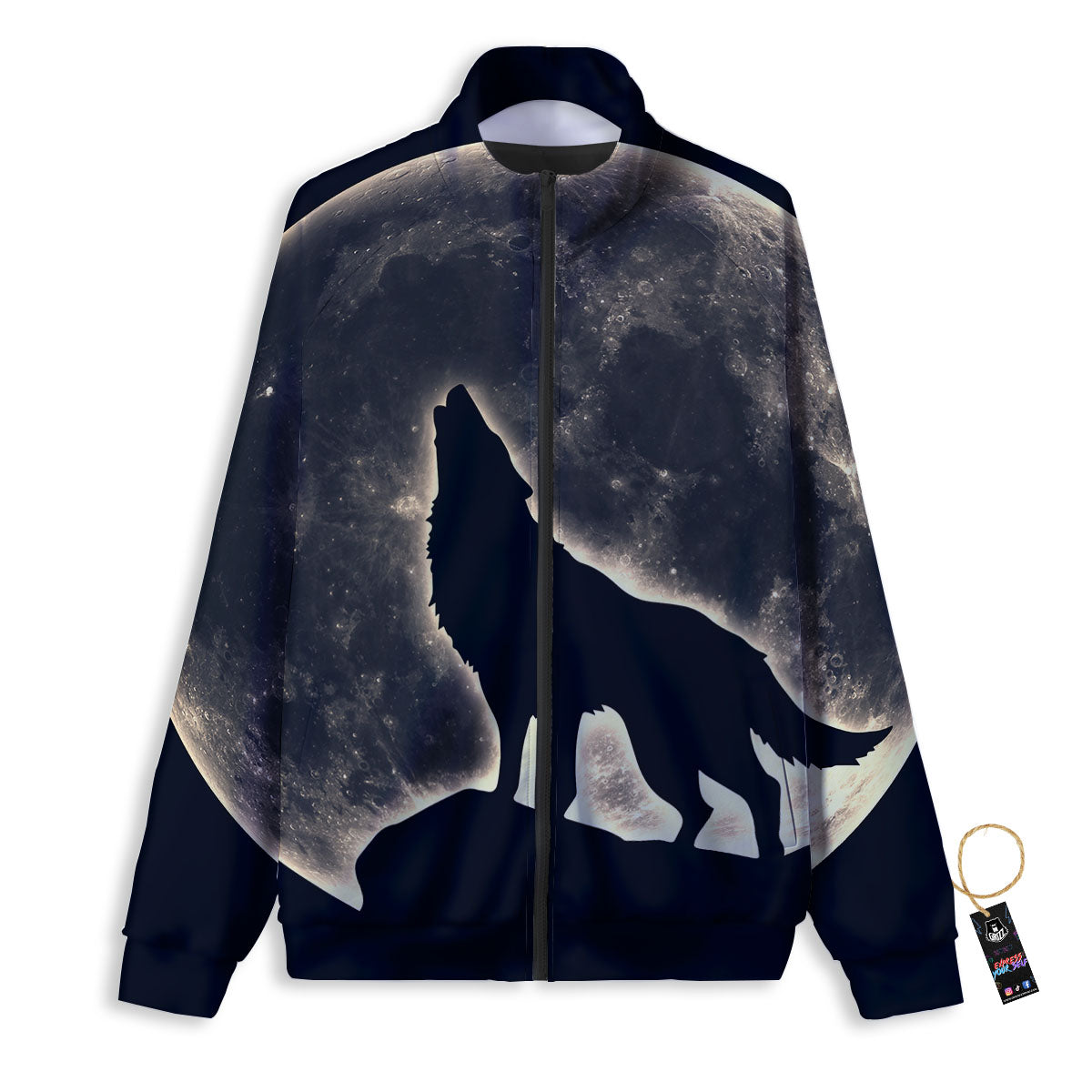 Wolf Moonlight Print Track Jacket-grizzshop