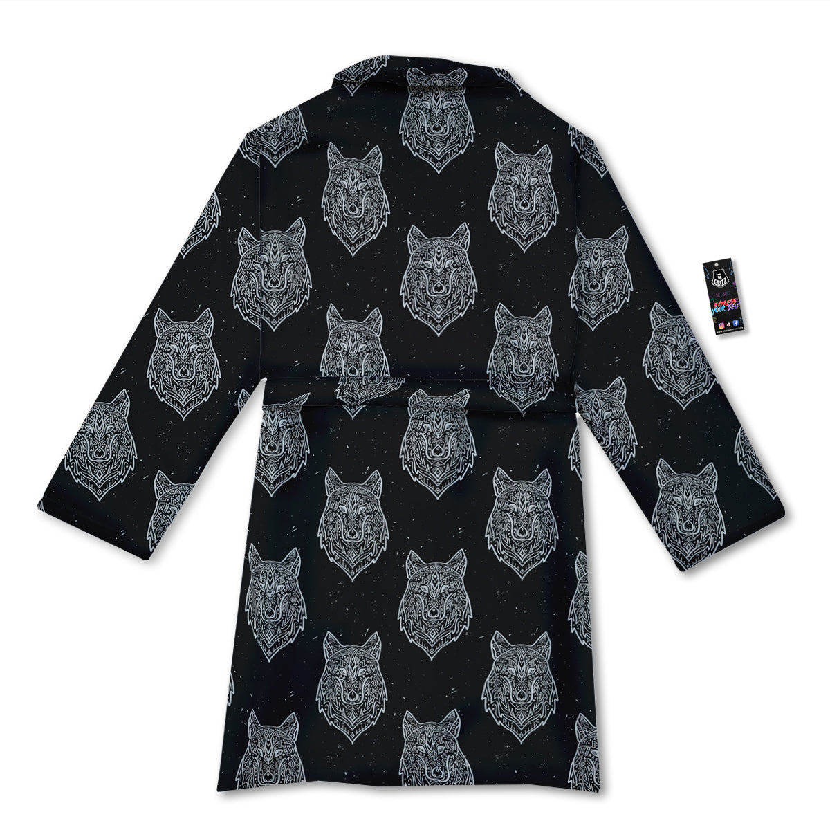 Wolf Native Tribal Print Pattern Bathrobe-grizzshop