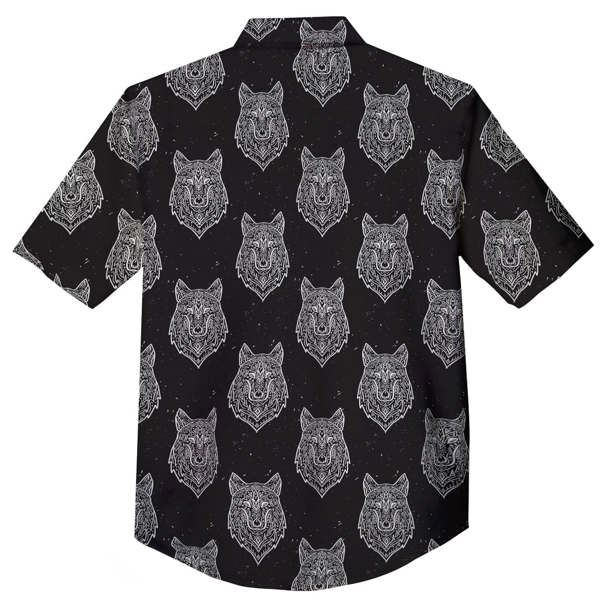 Wolf Native Tribal Print Pattern Button Up Shirt-grizzshop