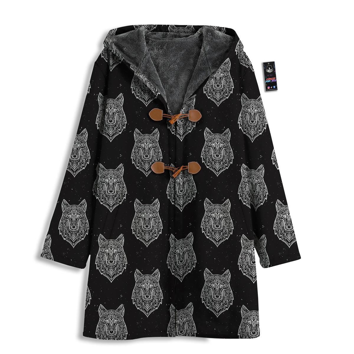Wolf Native Tribal Print Pattern Men's Windbreaker Jacket-grizzshop