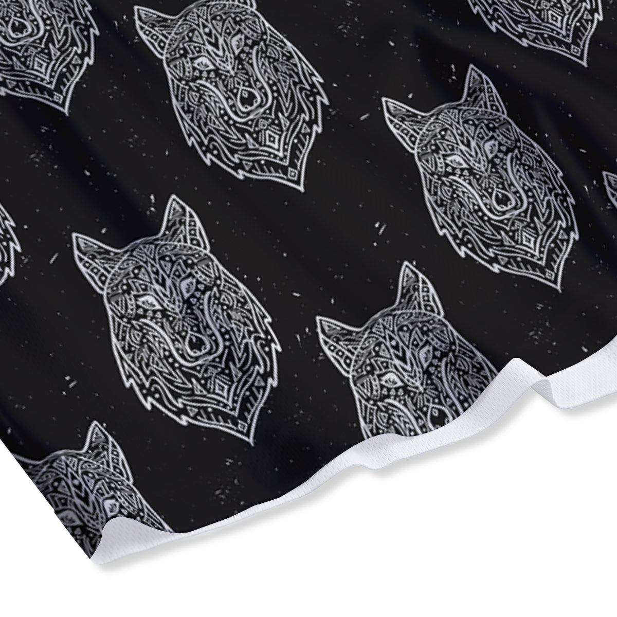 Wolf Native Tribal Print Pattern Mesh Shorts