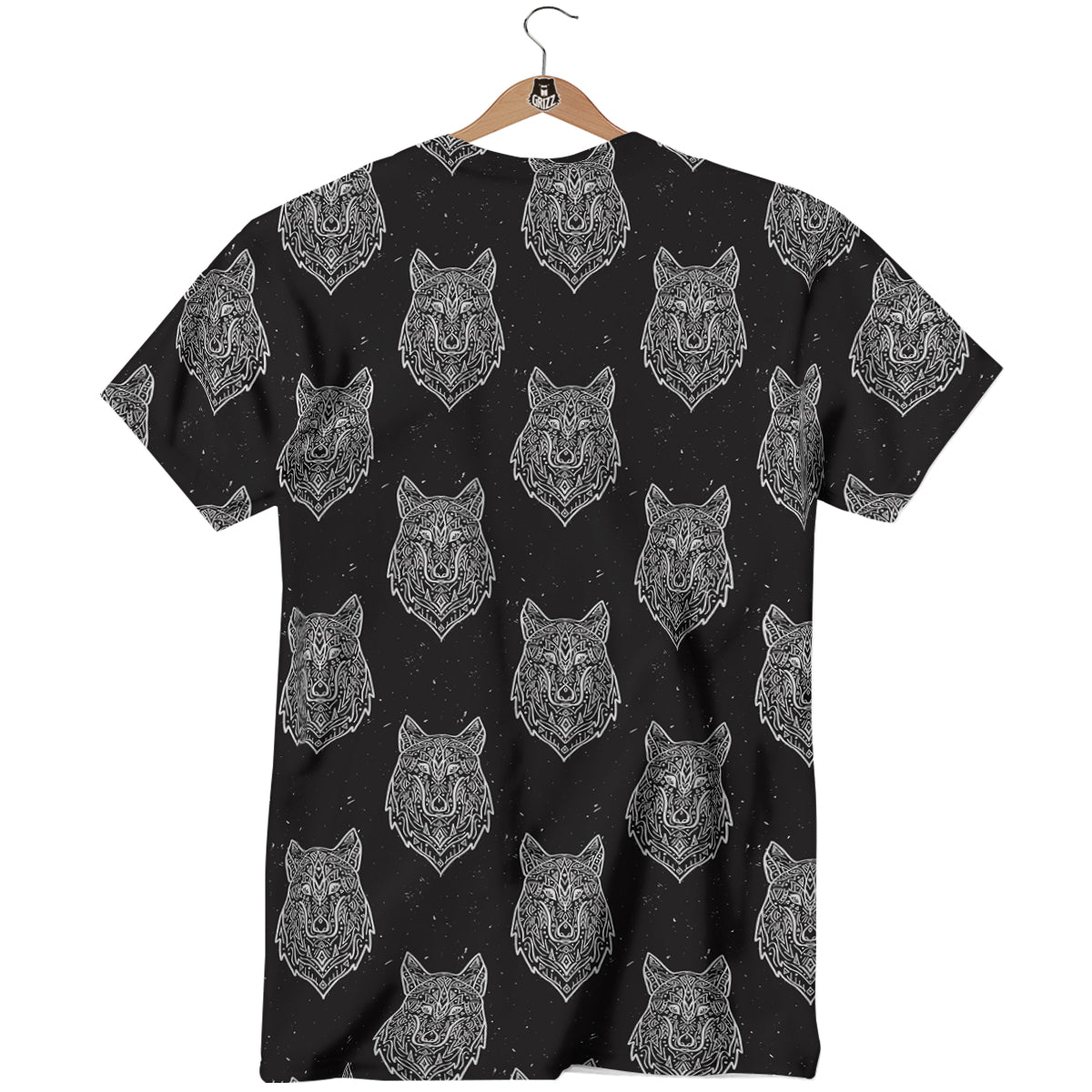 Wolf Native Tribal Print Pattern T-Shirt-grizzshop