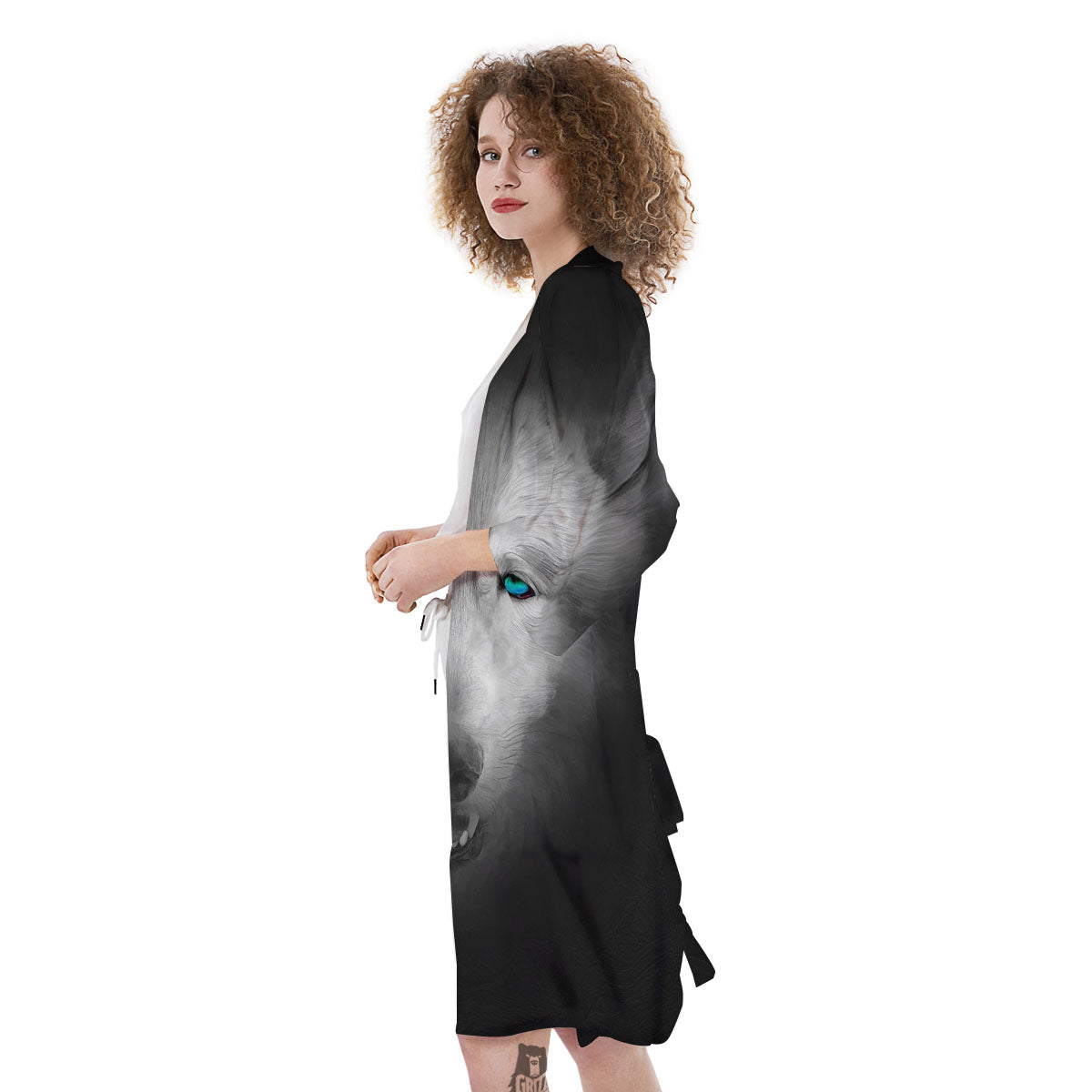 Wolf Painting Watercolor Print Kimono-grizzshop