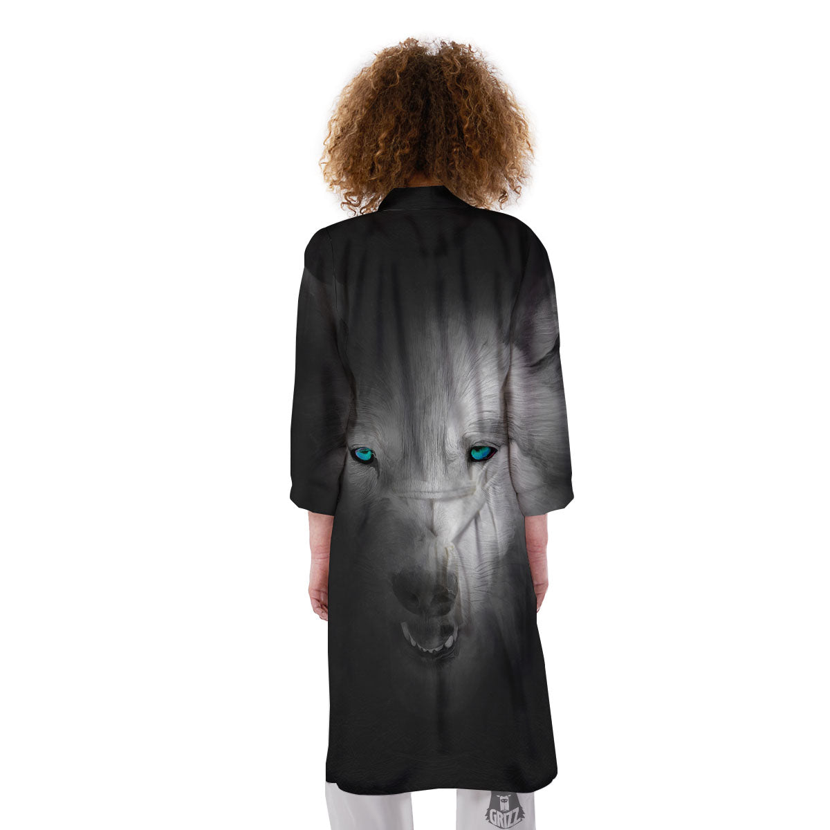 Wolf Painting Watercolor Print Kimono-grizzshop