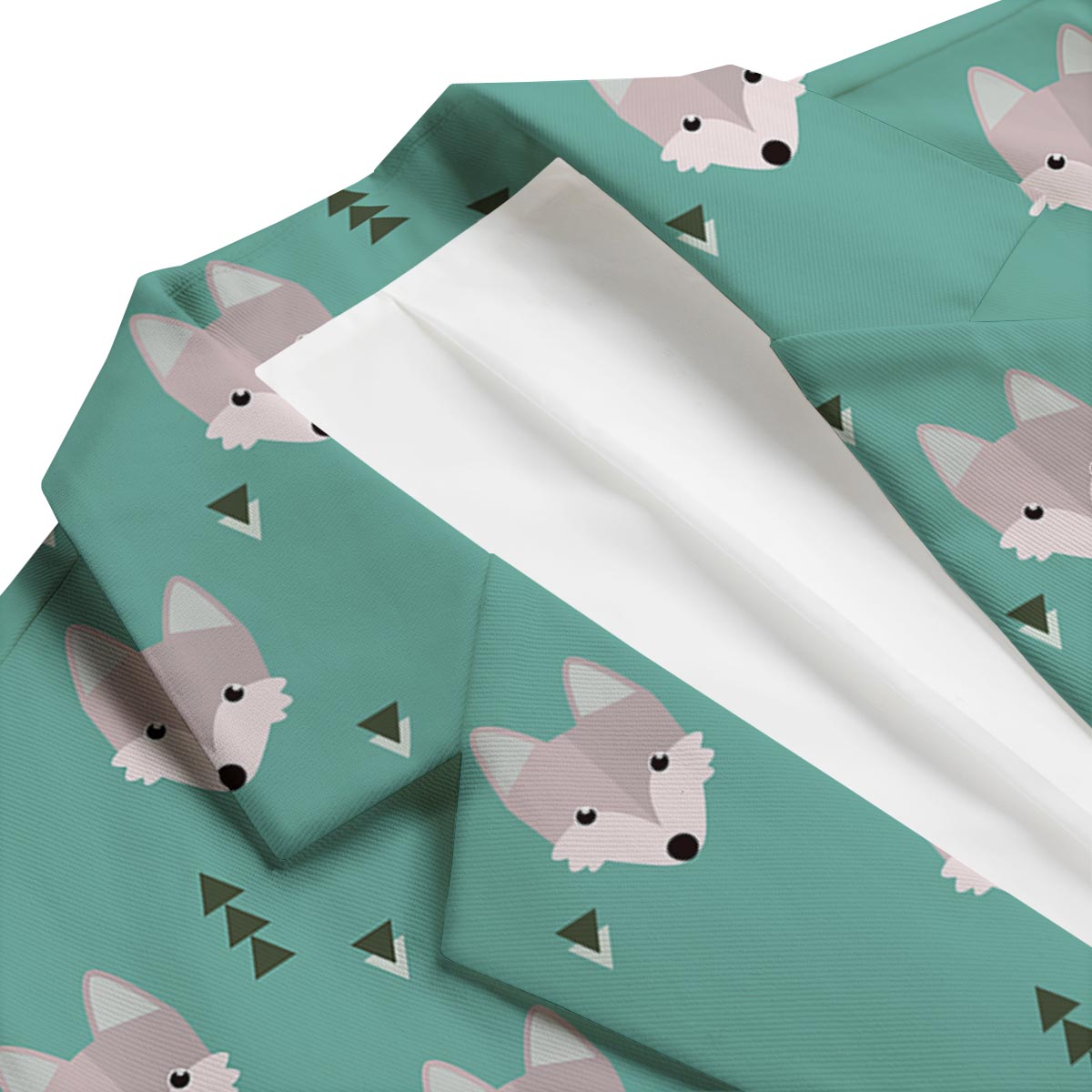 Wolf Pattern Print Men's Blazer-grizzshop