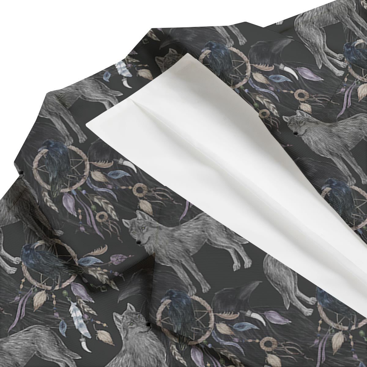 Wolf Print Pattern Men's Blazer-grizzshop