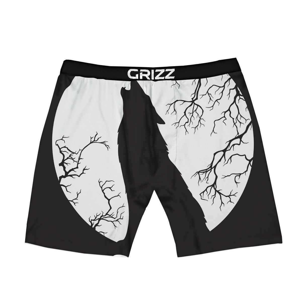 Wolf Spirit And Moon Print Boxer Briefs-grizzshop