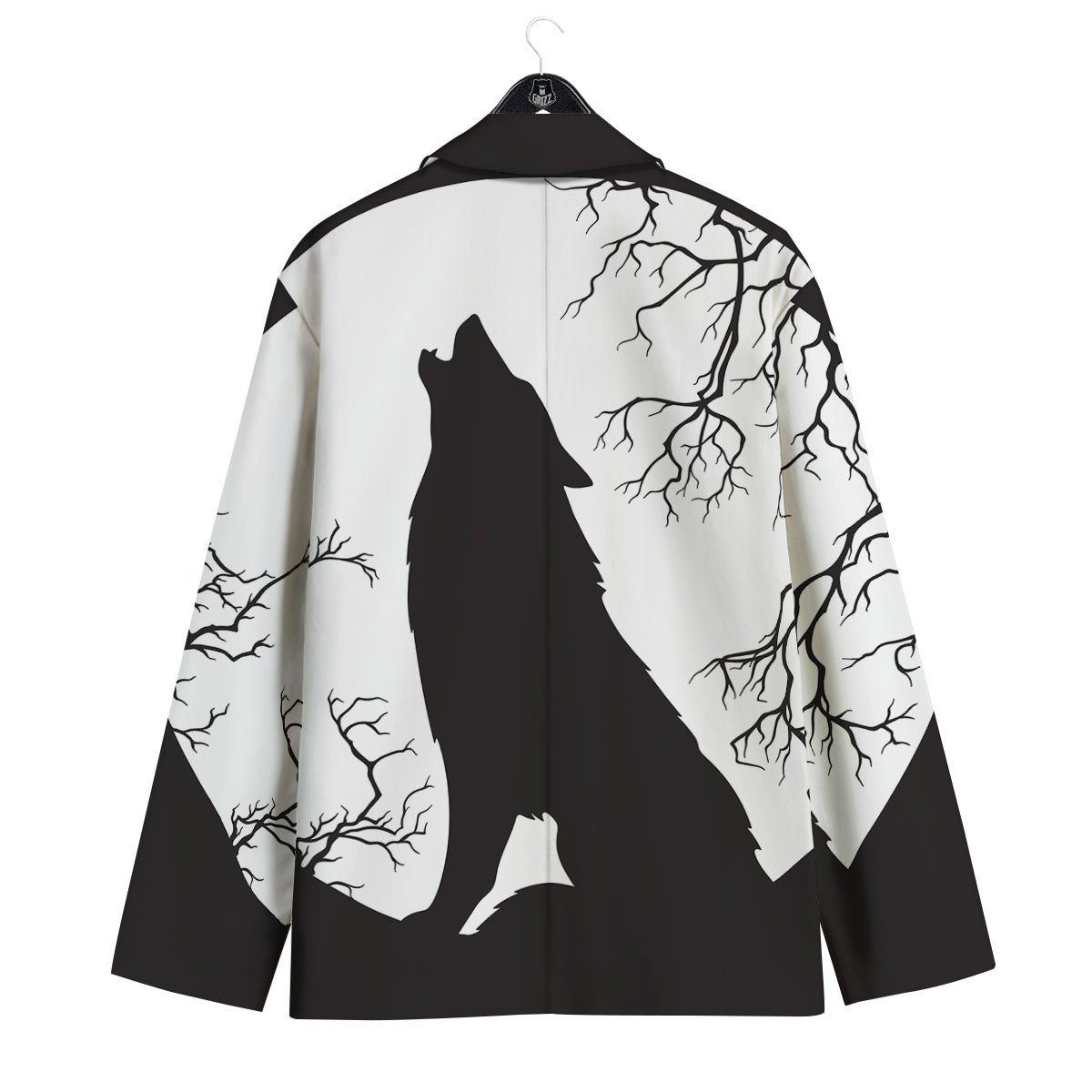 Wolf Spirit And Moon Print Men's Sport Coat-grizzshop