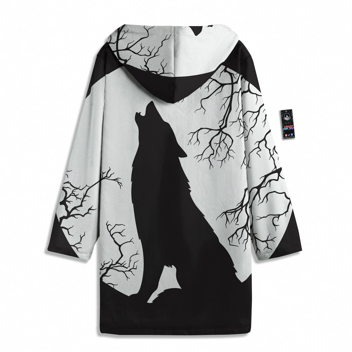 Wolf Spirit And Moon Print Men's Windbreaker Jacket-grizzshop