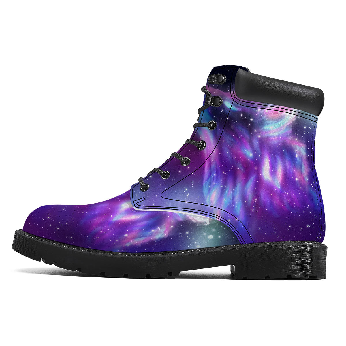Wolf Spirit Aurora Howling Print Boots-grizzshop