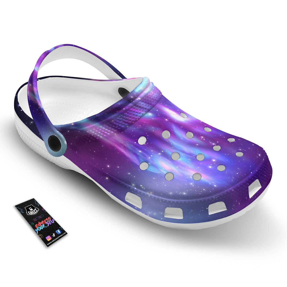 Wolf Spirit Aurora Howling Print Clog-grizzshop