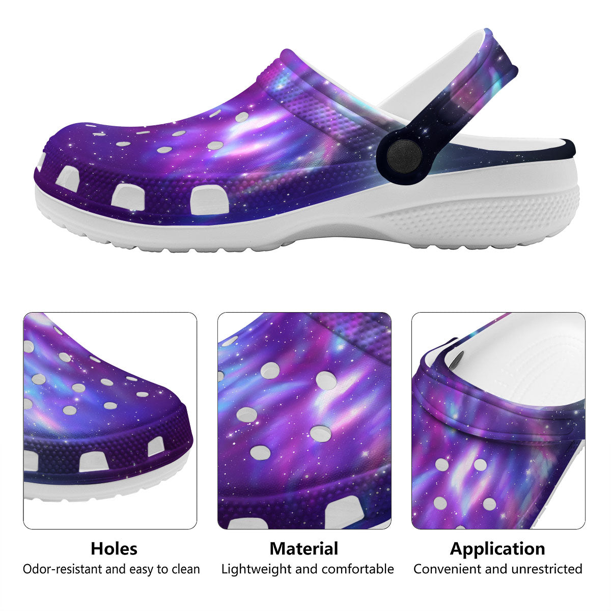 Wolf Spirit Aurora Howling Print Clog-grizzshop