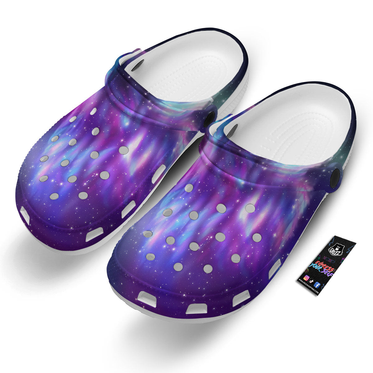 Wolf Spirit Aurora Howling Print Clog-grizzshop
