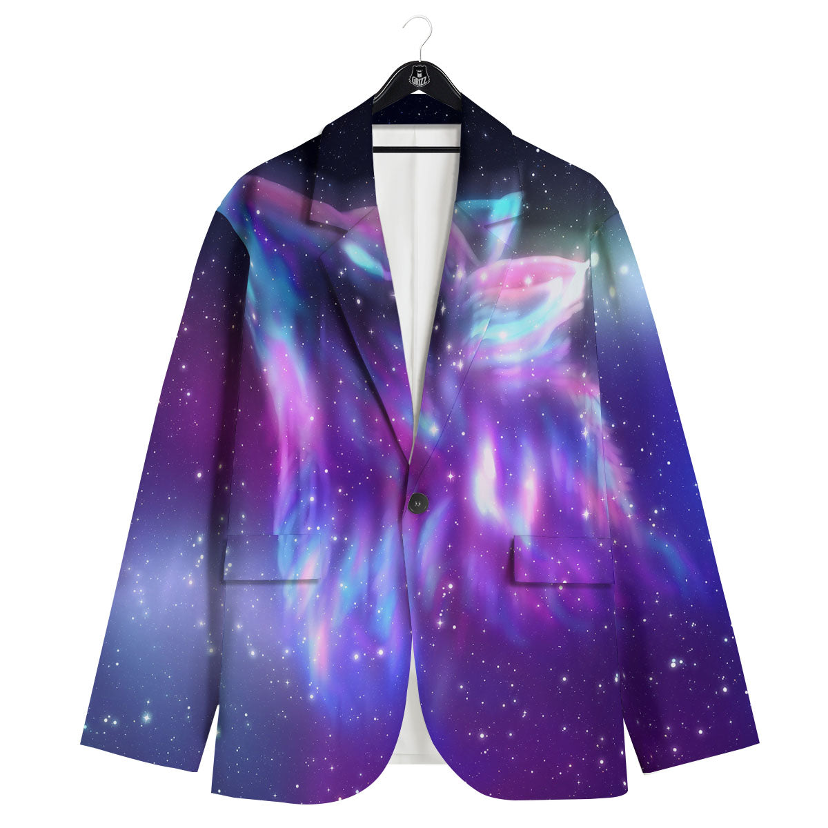 Wolf Spirit Aurora Howling Print Men's Sport Coat-grizzshop