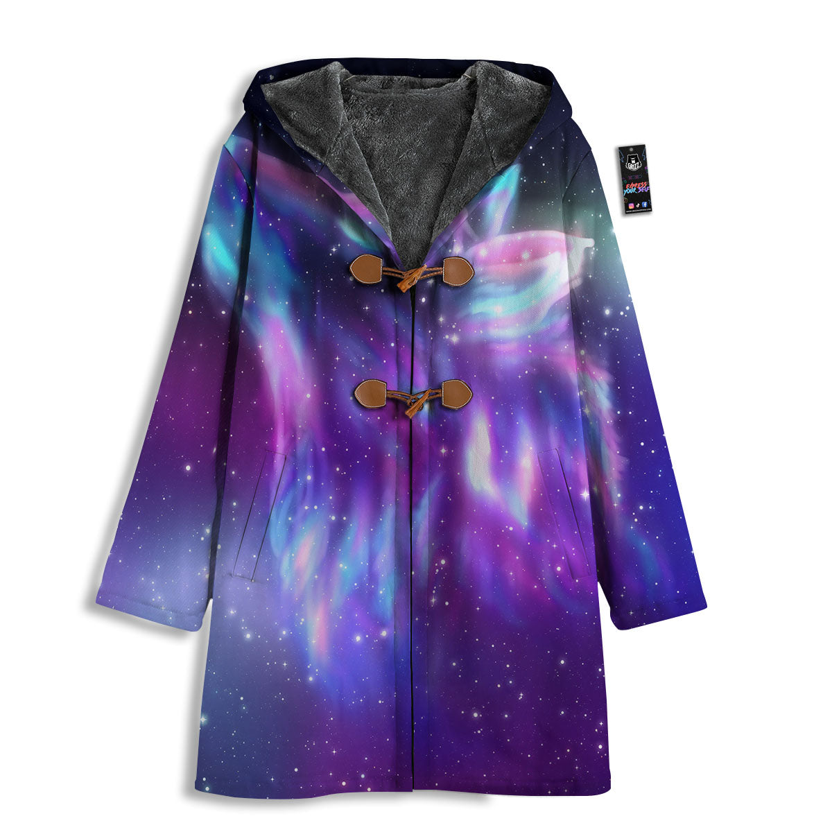 Wolf Spirit Aurora Howling Print Men's Windbreaker Jacket-grizzshop
